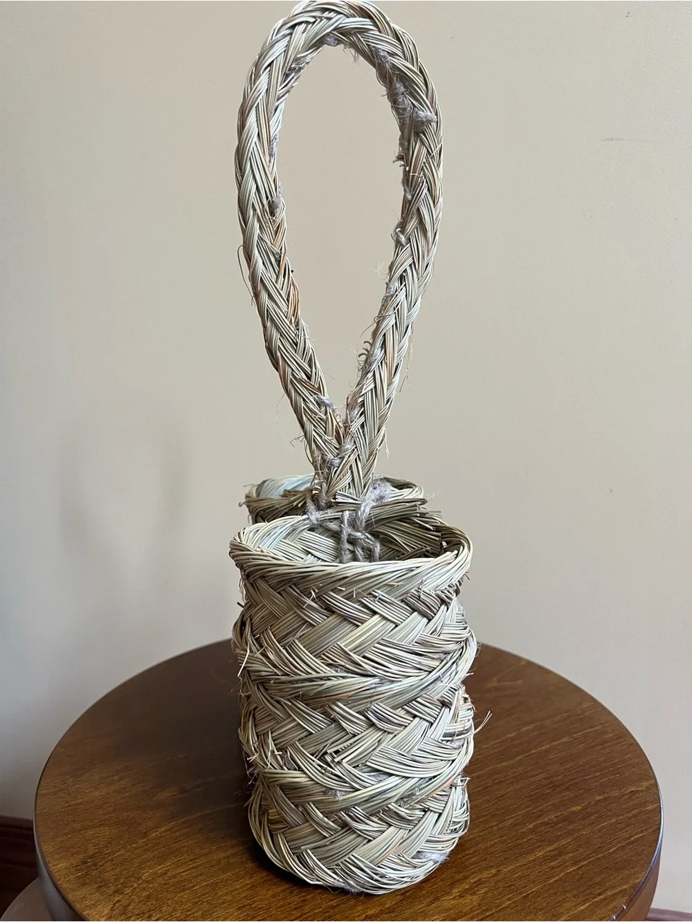 Esparto Grass Wine Holder Handwoven in Spain Natural Beige Khaki